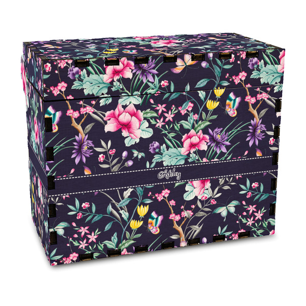 Custom Chinoiserie Wood Recipe Box - Full Color Print (Personalized)
