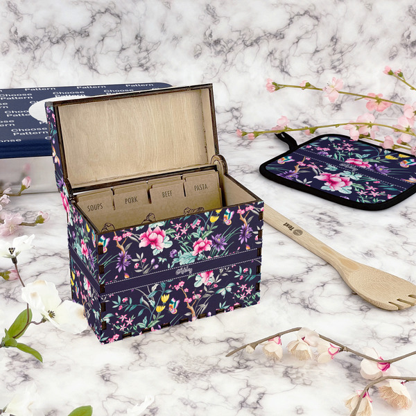 Chinoiserie Recipe Box - Full Color - In Context