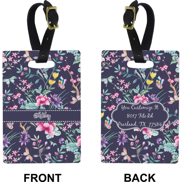 Chinoiserie Rectangle Luggage Tag (Front + Back)