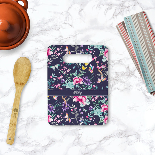 Chinoiserie Rectangle Trivet with Handle - LIFESTYLE