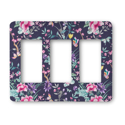 Chinoiserie Rocker Style Light Switch Cover - Three Switch