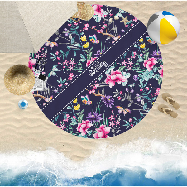 Chinoiserie Round Beach Towel Lifestyle
