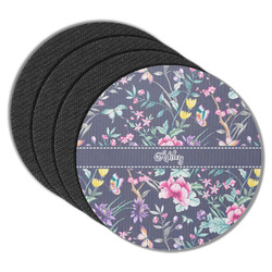 Chinoiserie Round Rubber Backed Coasters - Set of 4 (Personalized)
