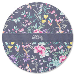Chinoiserie Round Rubber Backed Coaster (Personalized)