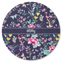 Chinoiserie Round Rubber Backed Coaster (Personalized)