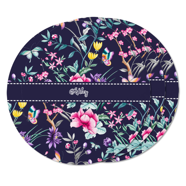 Chinoiserie Round Fridge Magnet - THREE