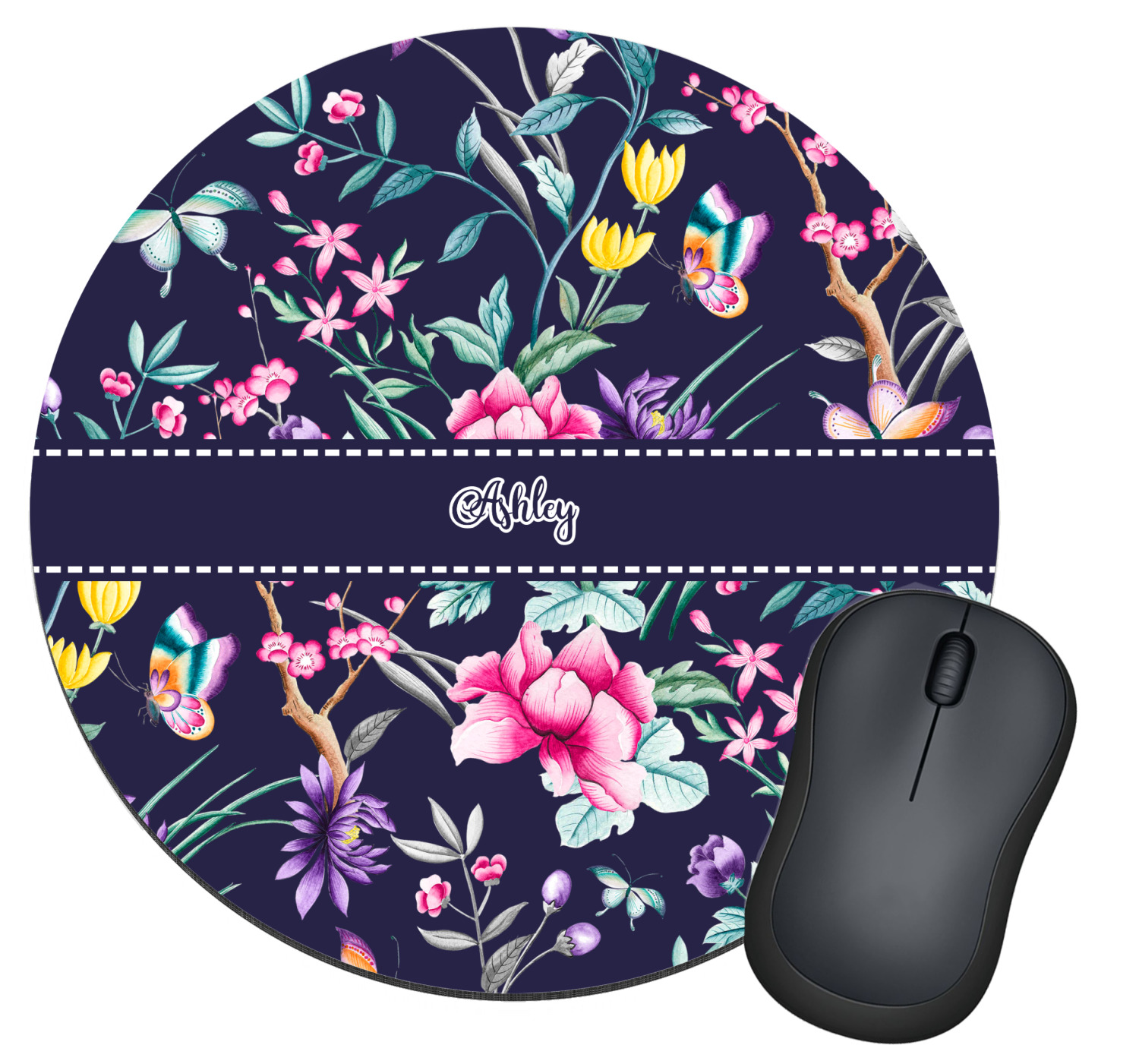 Chinoiserie Round Mouse Pad (Personalized) YouCustomizeIt