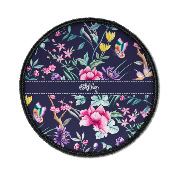 Custom Chinoiserie Iron On Round Patch w/ Name or Text