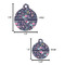 Chinoiserie Round Pet ID Tag - Large - Comparison Scale