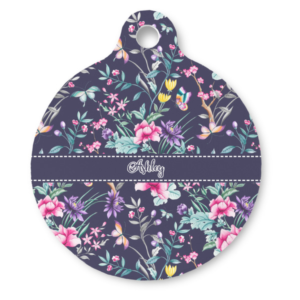 Custom Chinoiserie Round Pet ID Tag - Large (Personalized)