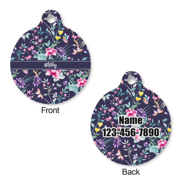 Chinoiserie Round Pet Tag - Front & Back