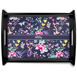 Chinoiserie Black Wooden Tray - Large (Personalized)