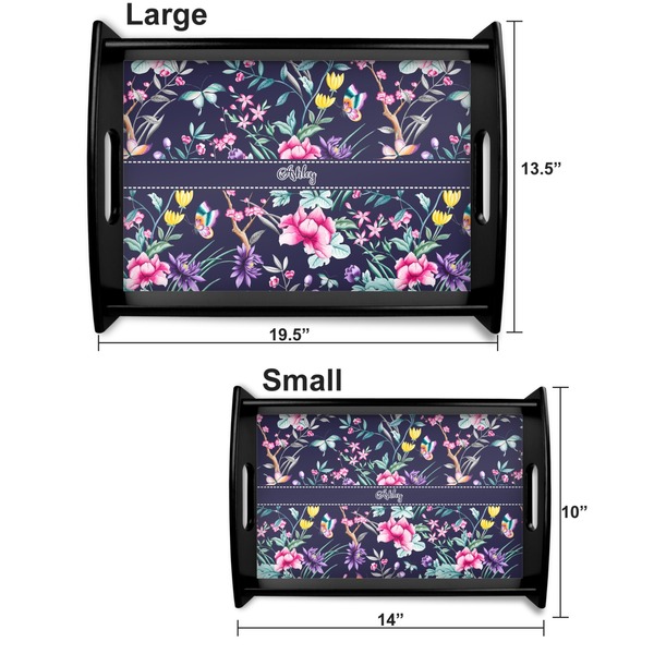 Chinoiserie Serving Tray Black Sizes