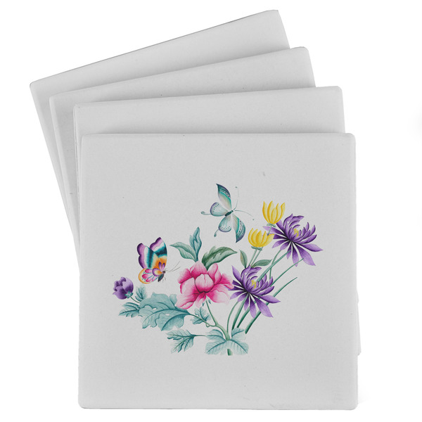 Custom Chinoiserie Absorbent Stone Coasters - Set of 4