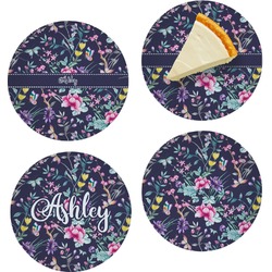 Chinoiserie Set of 4 Glass Appetizer / Dessert Plate 8" (Personalized)