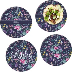 Chinoiserie Set of 4 Glass Lunch / Dinner Plate 10" (Personalized)