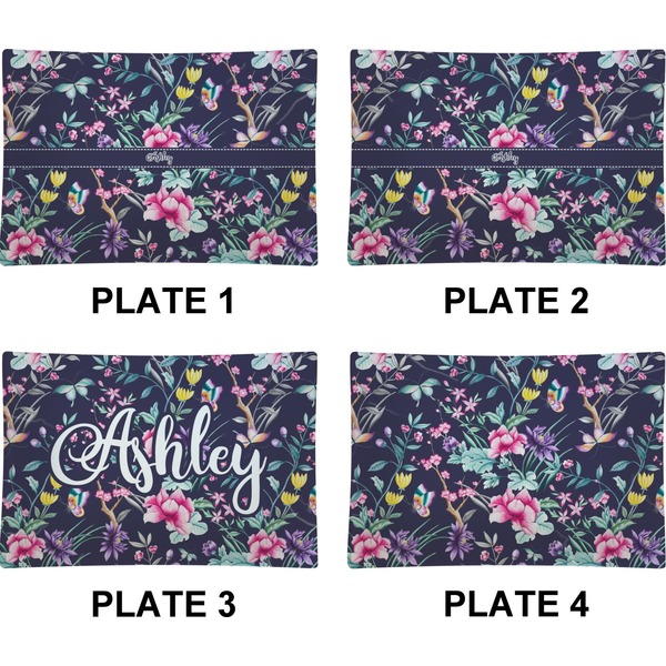 Chinoiserie Set of Rectangular Appetizer / Dessert Plates (Approval)