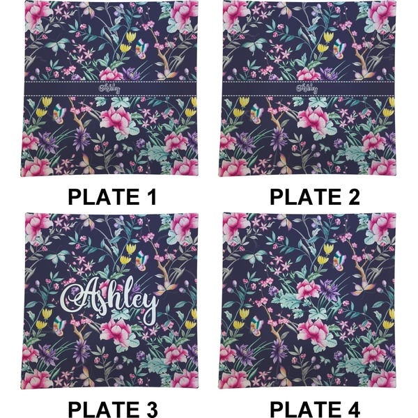 Chinoiserie Set of Square Dinner Plates (Approval)