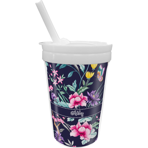 Custom Chinoiserie Sippy Cup with Straw (Personalized)