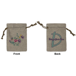 Chinoiserie Small Burlap Gift Bag - Front & Back (Personalized)