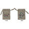 Chinoiserie Small Burlap Gift Bag - Front and Back