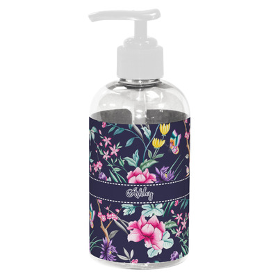 Chinoiserie Plastic Soap / Lotion Dispenser (8 oz - Small - White) (Personalized)