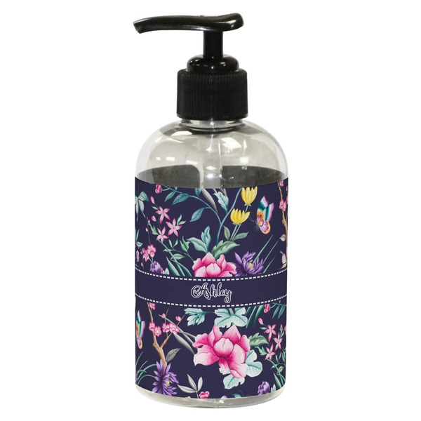 Custom Chinoiserie Plastic Soap / Lotion Dispenser (8 oz - Small - Black) (Personalized)