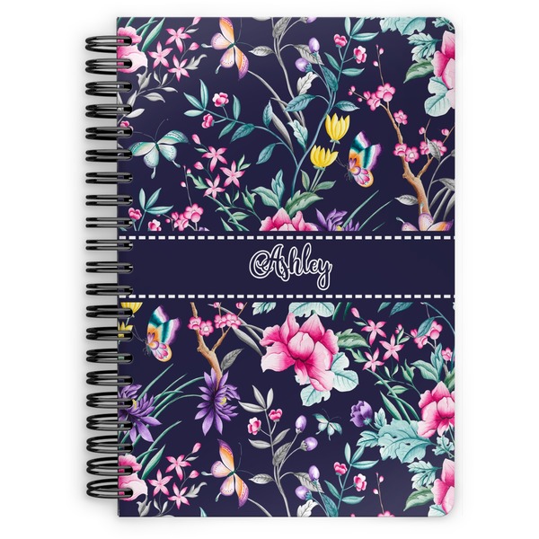 Custom Chinoiserie Spiral Notebook - 7x10 w/ Name or Text