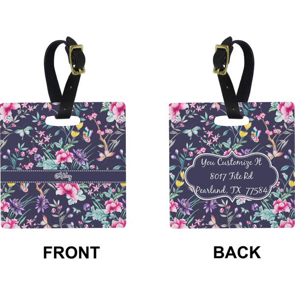 Chinoiserie Square Luggage Tag (Front + Back)