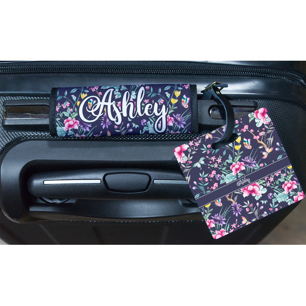 Chinoiserie Square Luggage Tag & Handle Wrap - In Context