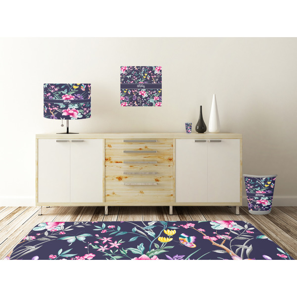 Chinoiserie Square Wall Decal Wooden Desk