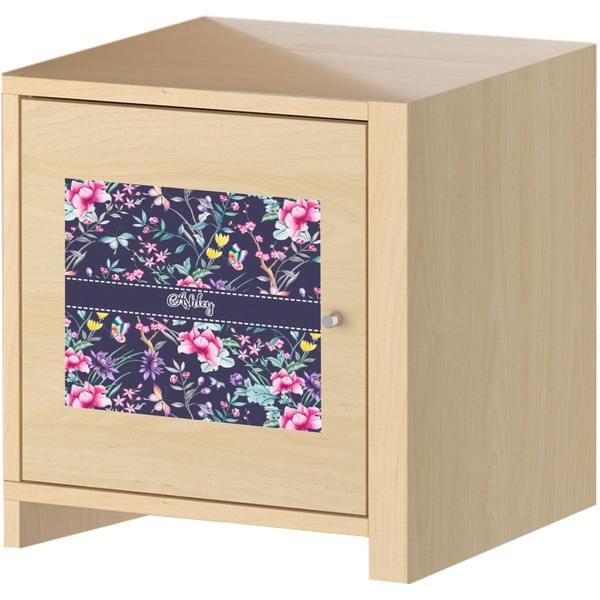 Chinoiserie Square Wall Decal on Wooden Cabinet