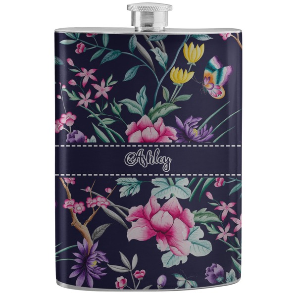 Custom Chinoiserie Stainless Steel Flask (Personalized)