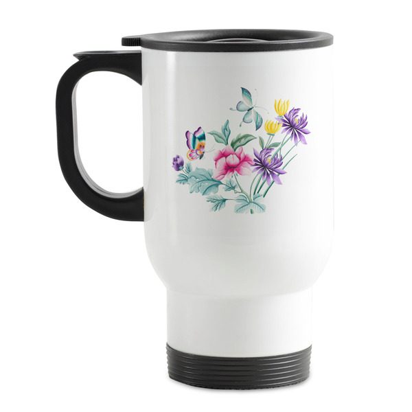 Custom Chinoiserie Stainless Steel Travel Mug with Handle