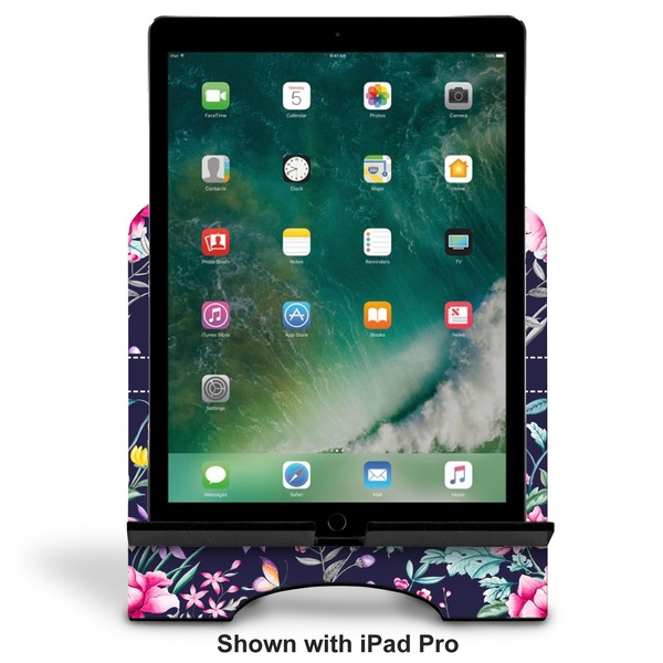 Chinoiserie Stylized Tablet Stand - Front with ipad
