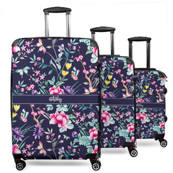 Chinoiserie 3 Piece Luggage Set - 20" Carry On, 24" Medium Checked, 28" Large Checked (Personalized)