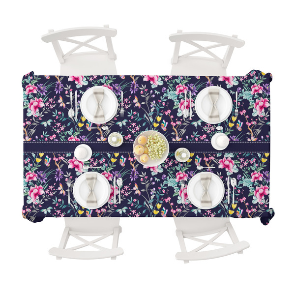 Chinoiserie Tablecloths (58"x102") - TOP VIEW (with plates)