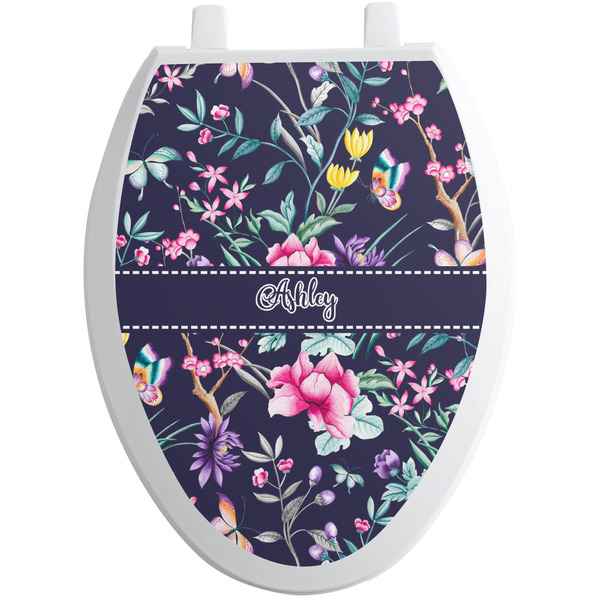 Custom Chinoiserie Toilet Seat Decal - Elongated (Personalized)