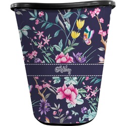 Chinoiserie Waste Basket - Double Sided (Black) (Personalized)