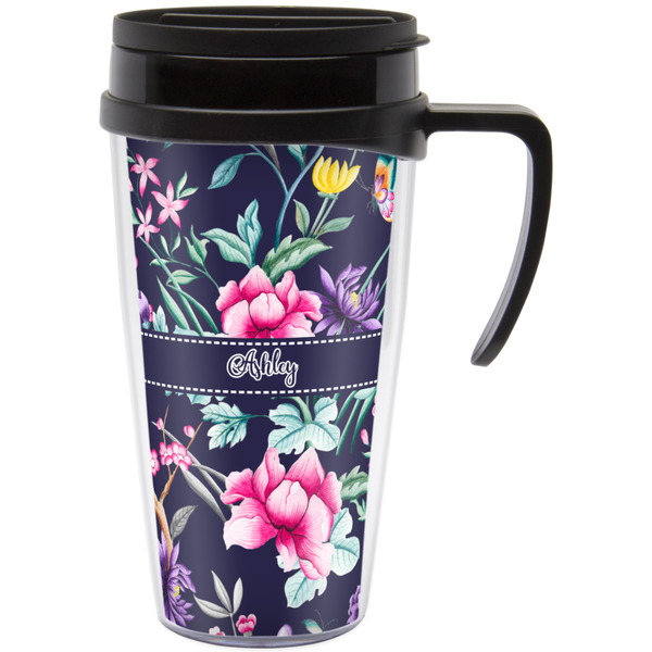 Custom Chinoiserie Acrylic Travel Mug with Handle (Personalized)