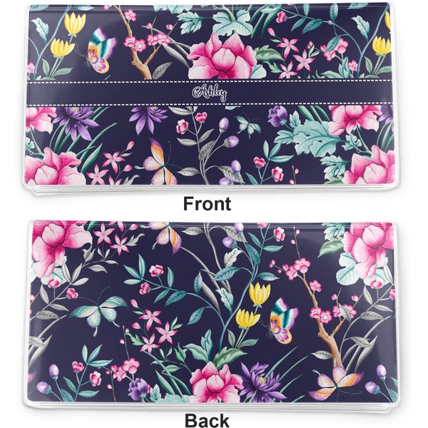 Chinoiserie Vinyl Check Book Cover - Front and Back