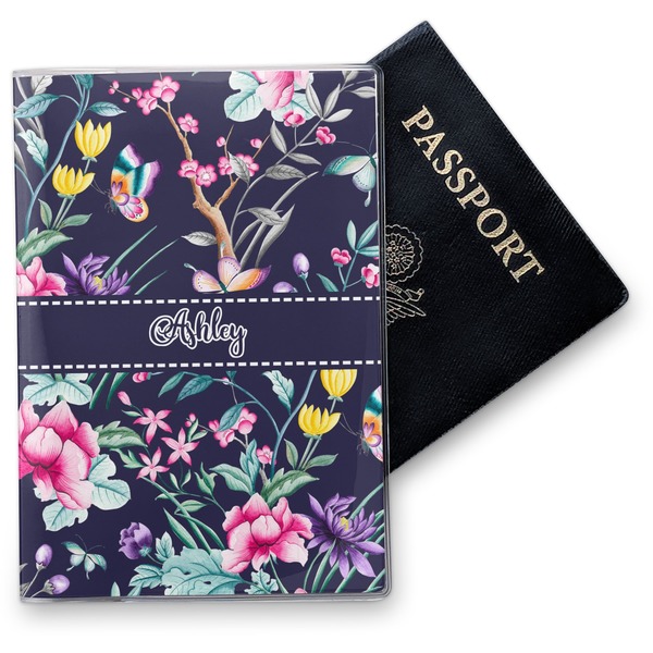 Custom Chinoiserie Vinyl Passport Holder (Personalized)