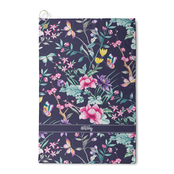 Custom Chinoiserie Waffle Weave Golf Towel (Personalized)