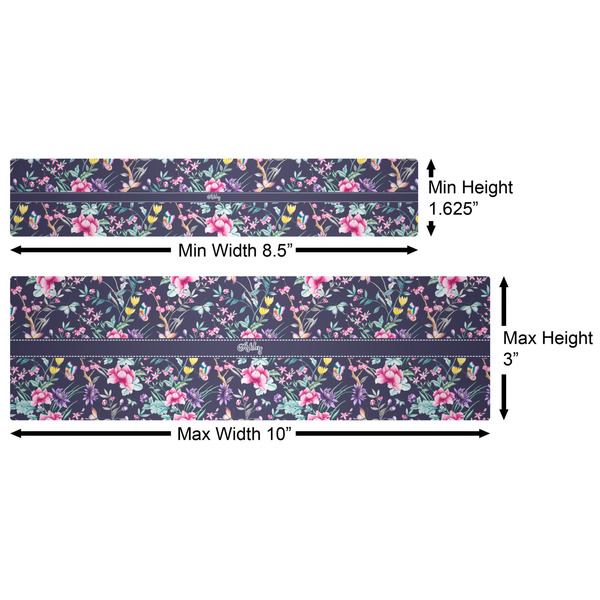 Chinoiserie Water Bottle Labels w/ Dimensions