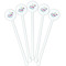 Chinoiserie White Plastic 5.5" Stir Stick - Fan View