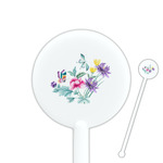 Chinoiserie 5.5" Round Plastic Stir Sticks - White - Single Sided