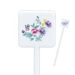 Chinoiserie Square Plastic Stir Sticks - Double Sided