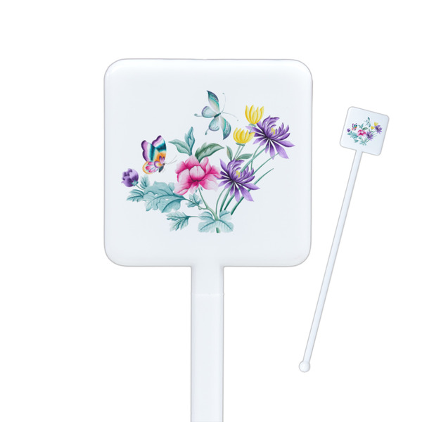 Custom Chinoiserie Square Plastic Stir Sticks