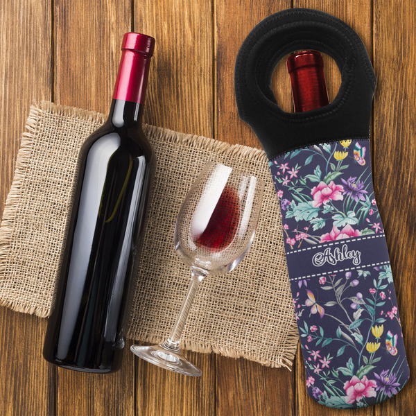 Chinoiserie Wine Tote Bag - FLATLAY