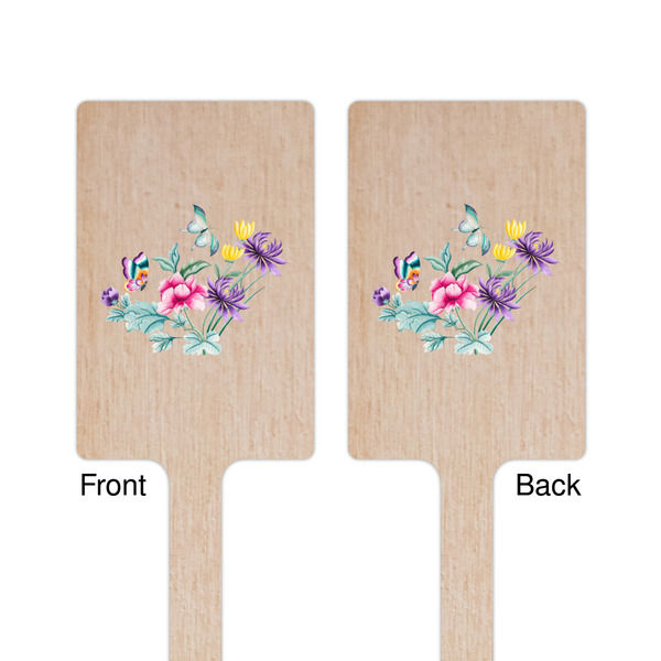 Chinoiserie Wooden 6.25" Stir Stick - Rectangular - Double Sided - Front & Back